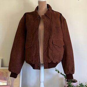 Impeccable Brown Vintage Bomber Sz. L